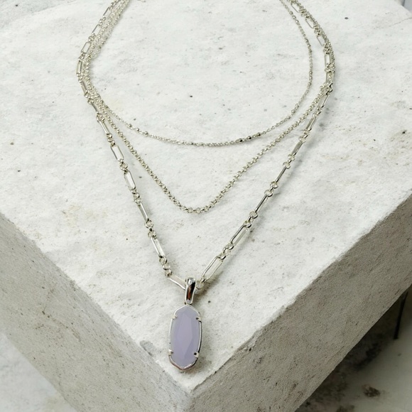 Kendra Scott Elisa Triple Adjustable Length Strand Necklace in Lilac/Silver - Picture 4 of 7